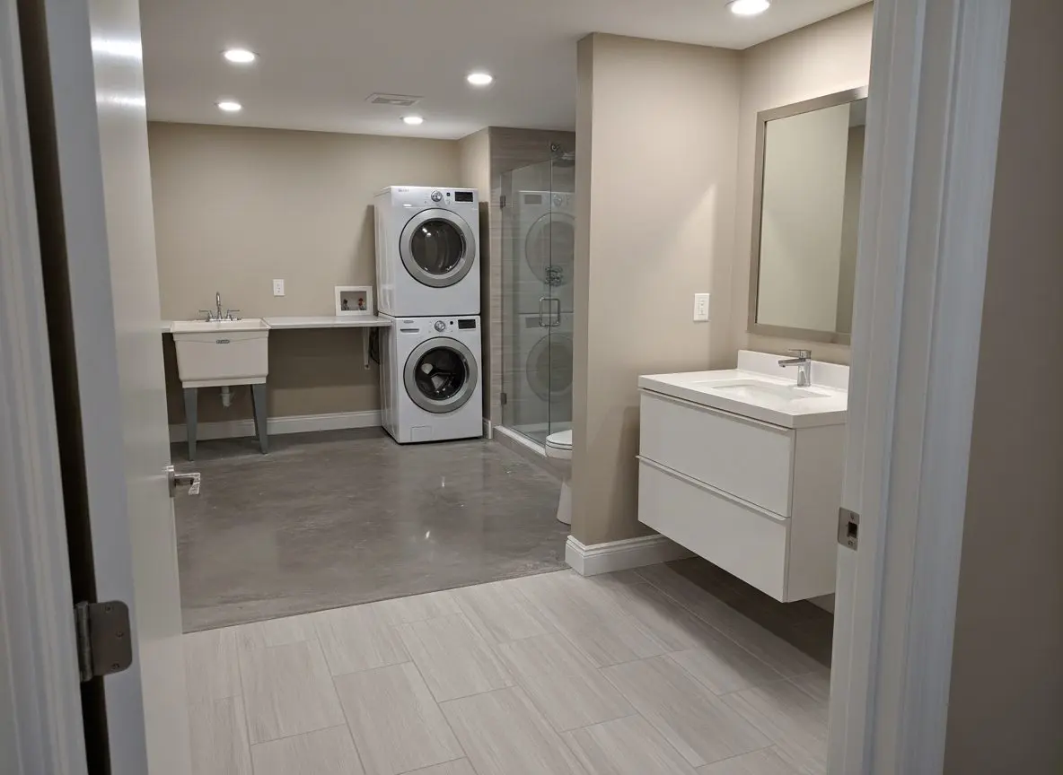Basement bathroom and laundry in Mount Joy