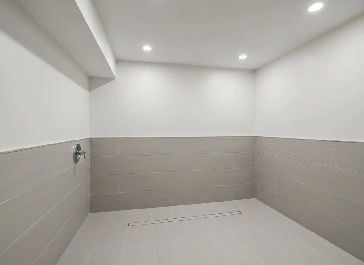 Tiled wet room downstairs in Willow Street