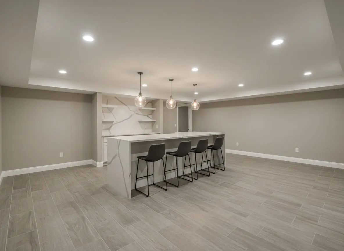 Ranch basement with a bar wall in Ephrata